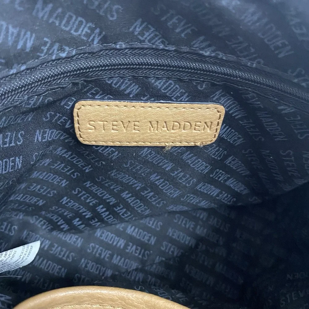 STEVE MADDEN HANDBAG BMARILYN COGNAC‎ STAMPED LOGO GOLD HARDWARE